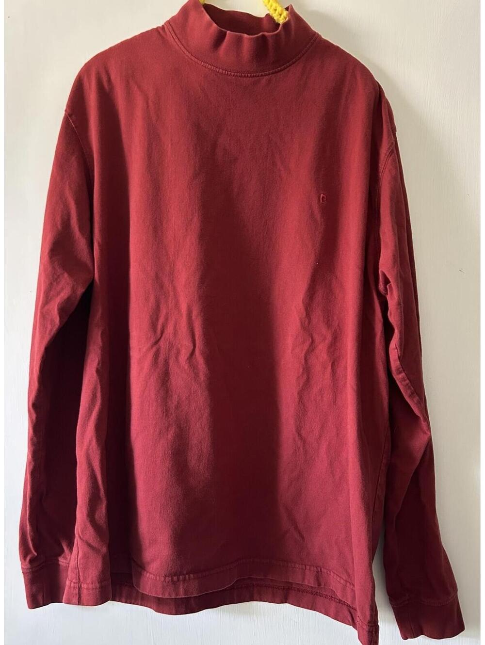 Pierre Cardin Men's mock turtleneck, long sleeve, Maroon, size M